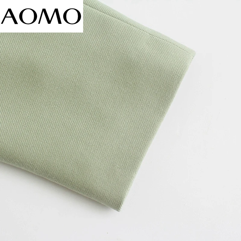 AOMO 2022 Modes Sieviešu Zaļo Uzvalku Bikses Bikses Kabatas Birojs Dāma Elegantas Bikses Pantalon 3L25A Attēls 2