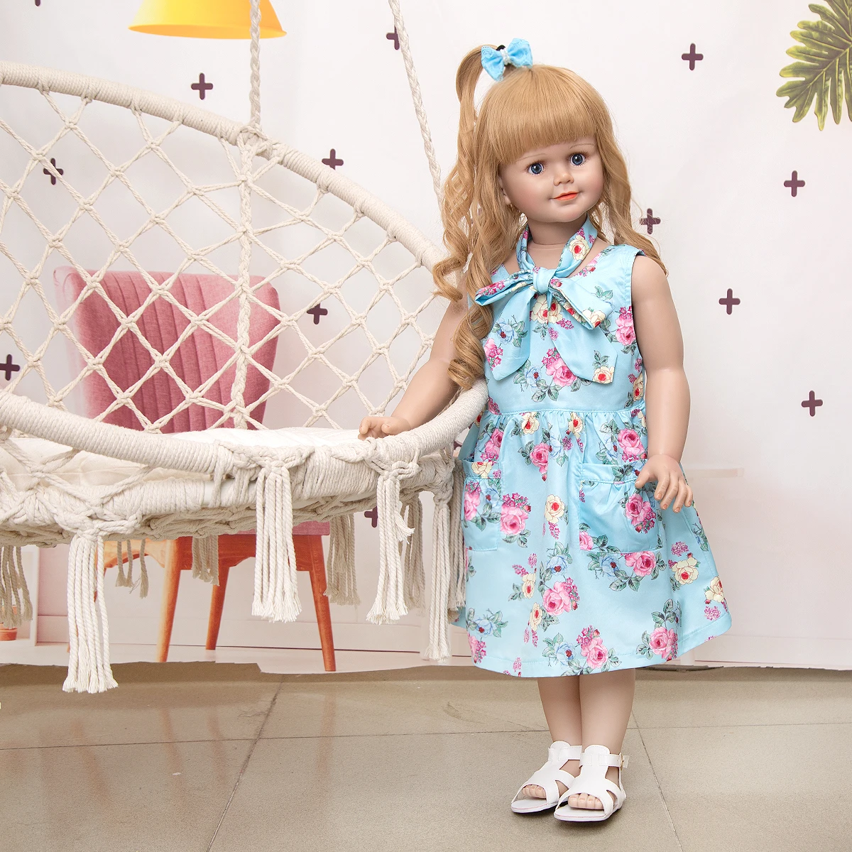 Bebes lelle ar 78 CM Pilnu Silikona Stāvēt Lelles Augstas Kvalitātes Izcelsmes Grūti Vinila Toddler Princese Milzīgas Lelles Bērnu rotaļu biedrs, Attēls 0