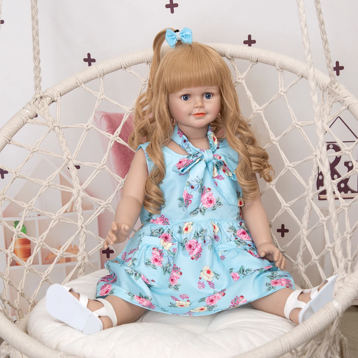 Bebes lelle ar 78 CM Pilnu Silikona Stāvēt Lelles Augstas Kvalitātes Izcelsmes Grūti Vinila Toddler Princese Milzīgas Lelles Bērnu rotaļu biedrs, Attēls 3