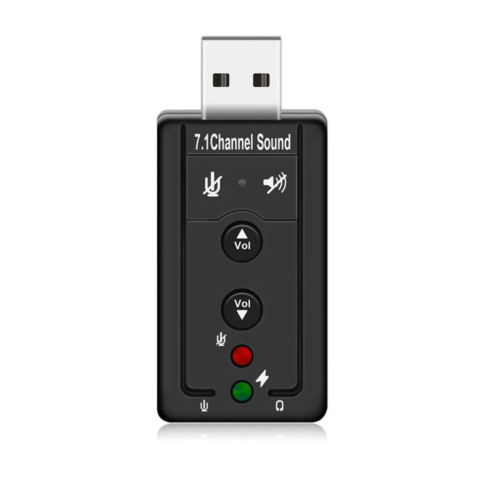 USB Hubs USB 2.0 Ārējo Skaņas Karti 7.1 CH Audio Mini Adapteris Pogu Kontroli 3.5 mm Austiņu MIKROFONS Saskarne Datoru Komponentes Attēls 4