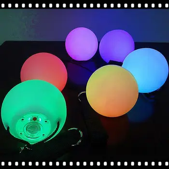1 gab RGB spīd LED IP izmet bumbas vēdera deju bumbas vēdera deju roku balsti posma izpildes puses piederumi