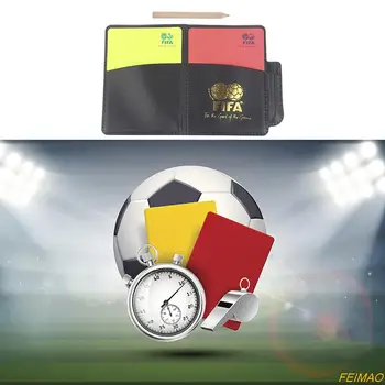 1 Gab Sporta Futbols Futbola Tiesnesis, Seifs Grāmatiņa Ar Sarkano Kartīti Un Dzeltenā Kartīte, Noderīgu Tiesnesis Instrumentu Piederumi