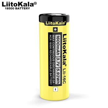 2022 LiitoKala Lii-16C 18500 1600mAh 3,7 V akumulators Recarregavel litija jonu akumulators LED lukturīti