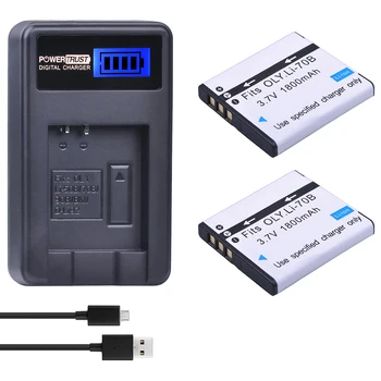 2gab LI-70B Li-70B 70B Li Baterijas un LCD USB Lādētāju Olympus VG110 VG120 VG-160 X-940 D-715 FE-4020 FE-4040 VG-140 VR-130