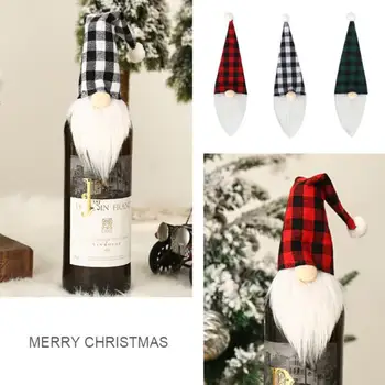 3pcs Ziemassvētku Šampanieša Pudeles Vāciņu Saģērbt par Brīvdienu Puse Vīna Pudele Cap Dekori Mājas Dzīvojamā Telpu Dekorēšana Rotājumi