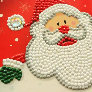 5D DIY Dimanta Krāsošana Apsveikuma Kartītes Ziemassvētkos Santa Claus Apsveikuma Pastkartes Dimanta Krāsošanas Komplekts Izšuvumi Roku darbs Dāvana