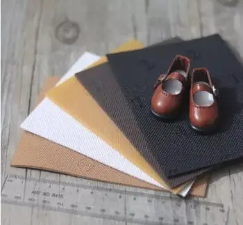 5gab 1.2 mm DIY apavu zoles roku darbs bjd Blyth lelle kurpes ādas materiāla apavu zoles melns brūns dzeltens, balts, 13*9cm