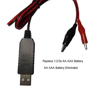AA AAA Baterijas Eliminator USB 5V uz 1.5 V/3V4.5V Solis uz leju Apskava Kabeļu Regulējams Sprieguma Pārveidotājs Līnija Tālvadības Rotaļlietas