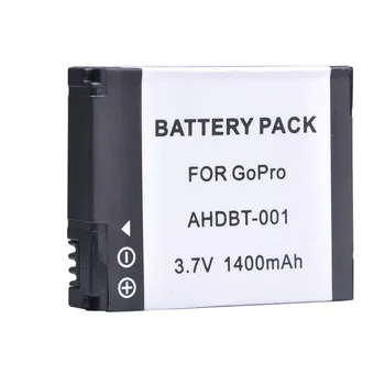 AHDBT-001 Akumulators + Lādētājs, par GoPro HD Hero 1 2 Hero1 Hero2 Motosports Sērfot Āra 960 1080p Izdevums