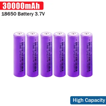 Augstas Ietilpības 30000mAh 18650 Li-ion Baterija Uzlādējams Akumulators 3,7 V 18650 Uzlādējamo Akumulatoru bateriju Lāpu Akumulators
