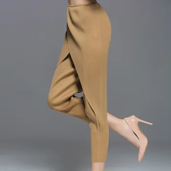 Augstas klases modes sieviešu bikses Kroku, oriģināls dizains, Liela izmēra cietās elastīgs viduklis reizes Zīmuli elsas Jaunas ielidošanas Gadījuma