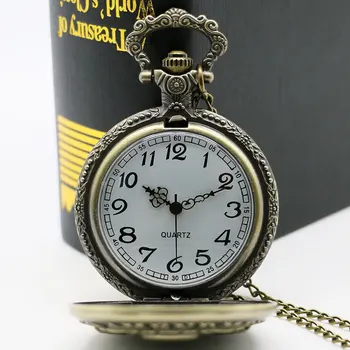 Augstas Kvalitātes 2nd Grozījums ASV Tēma Bronzas Kvarca Kabatas pulkstenis Ar Kaklarota Ķēdes Labākā Dāvana