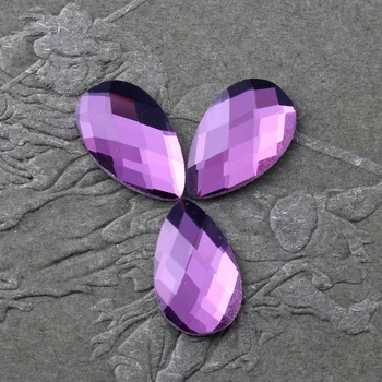 Bezmaksas piegāde!!!Gaiši violetā Pilienu formas ar plakanu aizmuguri stikla kristāla rhinestones attiecas uz Kāzu kleitu un DIY mobilā telefona apvalks