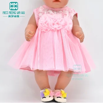 Bērnu drēbes lelli fit 43cm jaunu born lelle un amerikāņu lelle rozā balerīna princešu kleitu