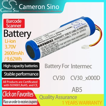 CameronSino Akumulatoru Intermec CV30 CV30_x000D der Intermec AB5 Svītrkodu Skeneri bateriju 2600mAh/9.62 Wh 3.70 V Li-jonu Zila