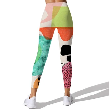 CLOOCL Sieviešu Zeķes Krāsains, Abstrakts Mākslas 3D Iespiesti Augsta Vidukļa Elastību Legging Sieviešu Fitnesa Bikses