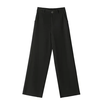 Gadījuma Melnas Bikses, Sieviešu Apģērbs, Streetwear Modes Korejiešu Stilā, Plaša Kāju Bikses Harajuku Baggy Augsta Vidukļa Vintage Pantalones