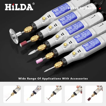 HILDA 18V, Gravēšanas Pildspalva Mini Urbju Rotācijas instruments, Ar Slīpēšanas Piederumu Komplekts Daudzfunkciju Mini Gravēšanas Pildspalva Dremel instrumenti