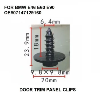 KARSTĀ JAUNS Durvju Apdares Panelis Klipus Par BMW E46 E60 E90 utt Hex Head Metāla Skrūvju Komplekts 10 PATIESU 07147129160