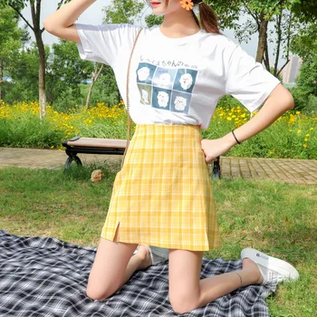 Korejas Krāsas Pleds Svārki Sievietēm Studentu Šiks Īsi Svārki Seksīgi Mini Svārki, Sieviešu Svārki, Apģērbi Vintage Soma Svārki
