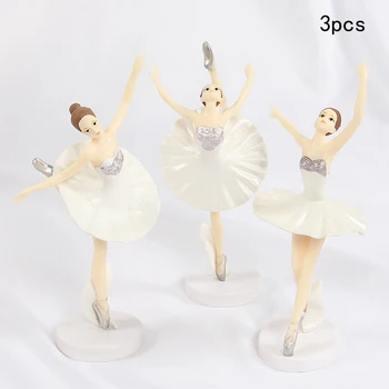 Laimīgs Brithday Balts Elegants Baleta Meitenes Apdares Kūka Topper Kāzu Līgava un Līgavainis Cepšanai Puses Piegādes Mīlestības Dāvanas