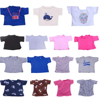 Lelle T-krekli, Apģērbu, kas Piemērots 18 Collu Lelle&New Born Baby Reboyn Lelle Paaudzes Drēbes Meitenei Dzimšanas dienā, Rotaļlietas, Dāvanas,