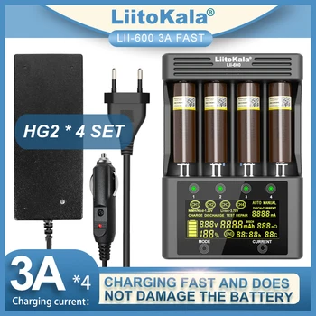 LiitoKala Lii-600 LCD Akumulatoru Lādētāju Li-ion 3.7 V NiMH 1,2 V Piemērotas 18650 26650 21700 18500 AA AAA Lii-51S Lii-31S Lii-35S