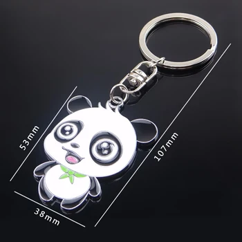 Modes Jauki Panda Metāla Keyring Keychain, Soma, Auto Atslēgu Gredzens Turētājs Cute Karikatūra Rotaslietas Tūrisma Suvenīru Dāvanas Atslēgu ķēdes