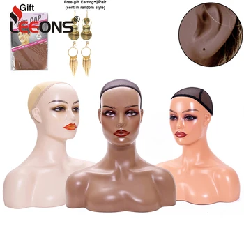 Reālas Sievietes Manekena Galva Ar Pleciem, Lai Parādītu Manekena Galvas Parūka/Rotaslietas/Grims/U/Sunglass Displejs 3 Krāsas
