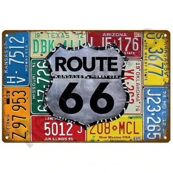 Route 66 Retro Dekoratīvās Māja, Metāla Zīmju Plāksnes, Plakāti Pie Sienas Skārda Zīme Vintage Plakātu Sienas Dekori Mākslas Telpu Dekorēšana