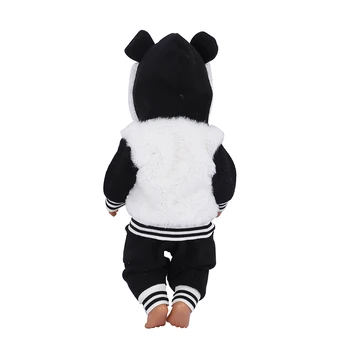 Silts Kostīms 17 18 Collu Lelle Apģērbs Panda pelēkā vārna+Bikses 43 cm Bērnu, kas Dzimuši Piederumi Lelles Meitenēm Festiival Dāvanu Acis Rotaļlietām