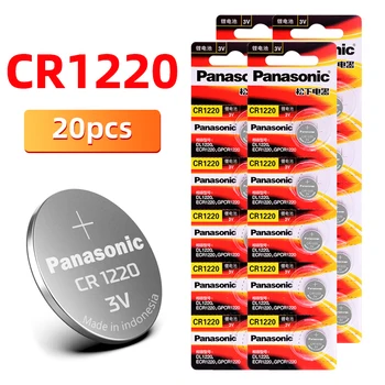 Sākotnējā 20PCS Panasonic CR1220 Monēta Šūnu Poga Baterijas DL1220 BR1220 ECR1220 LM1220 3 V Litija Bateriju, PDA, MP3 atskaņotājs
