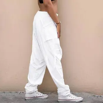 Vīriešu Bikses Hip-hop Gadījuma Zemu Pieaugumu Kritums Kājstarpes Retro Drukāt Saggy Baggy Bikses Vaļīgas Harēma Bikses Elastīgs Streetwear