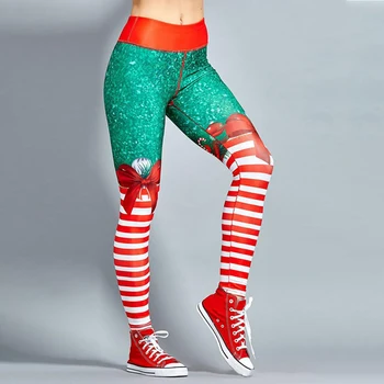 Ziemassvētku Garās Zeķes Sievietēm Seksīgu Augsta Vidukļa Izdilis Leggins Fitnesa Legging Dāmas Iespiestas Treniņu Stulpiņi Stretch Bikses Elsas#20