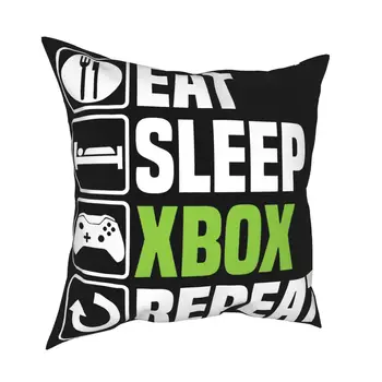 Ēst, Gulēt Xbox Atkārtot Funny Spēļu Spēlētājs Tēvu Dienā Tētis Dzimšanas Dienas Dāvanu Zaudēt Gadījuma Fitnesa Taisni Spilvens Gadījumā Vāciņu
